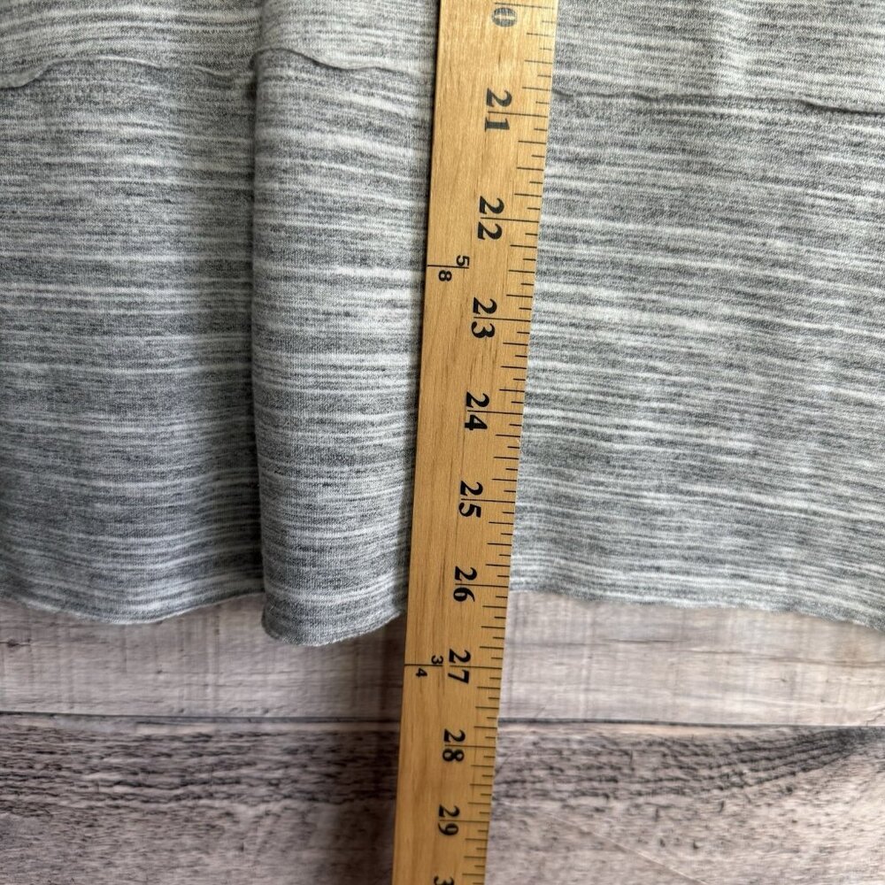 Lucky Brand Fleece Hooded Pullover-Small-Heather Gray-Lace Up-High Low Hem- - Picture 10 of 11